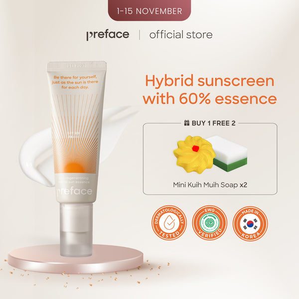 PREFACE Skin Regenerating Hybrid Sun Essence 50ml (FREE Handcrafted Soaps)