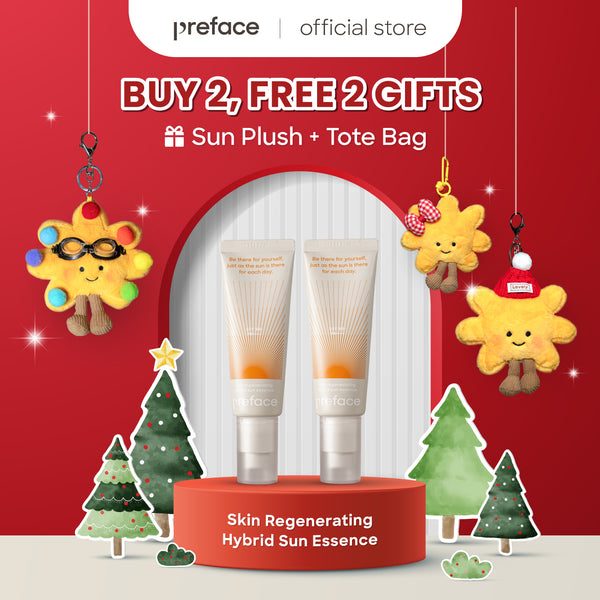 [X'mas Plus] Skin Regenerating Hybrid Sun Essence 50ml x2 + Sun Plush + Tote Bag