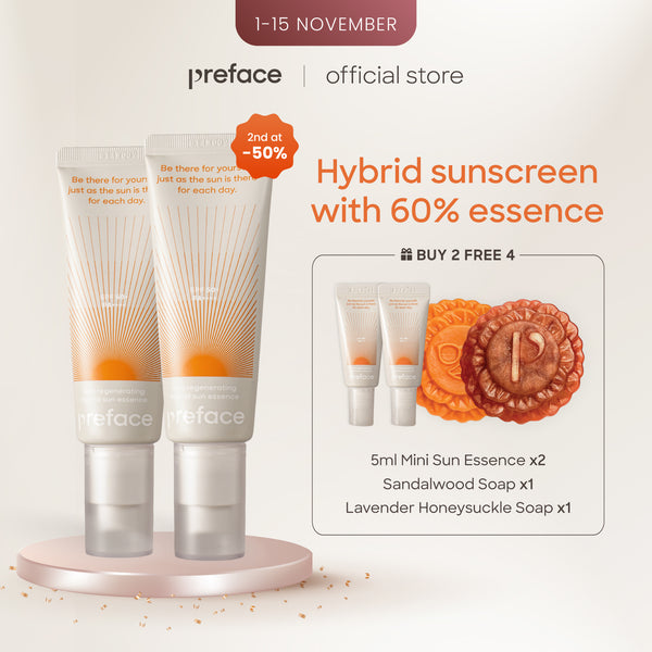 [SAVE 50%] PREFACE Skin Regenerating Hybrid Sun Essence 50ml (FREE 10ml + Handcrafted Soaps)